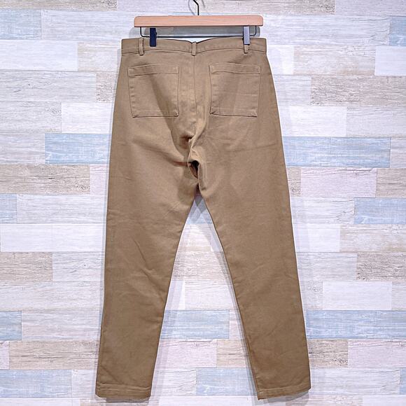 Alex Crane Canvas Cham Pants Tan Button Fly Slim Leg Cotton Casual Mens 30 - Picture 3 of 6
